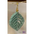 Boucles d'oreilles feuilles bleu pastel