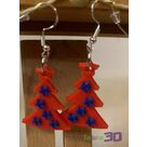 Boucles d'oreilles sapin rouge et bleu