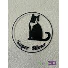 Décoration murale chat noir et blanc